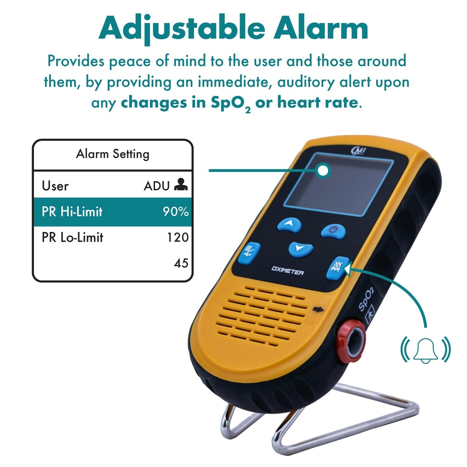 Accurate Handheld Pulse Oximeter with Continuous Infant Monitoring & Alarms