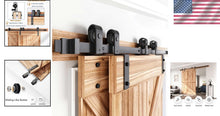 Load image into Gallery viewer, Smooth-Glide 9FT Bypass Barn Door Hardware with Heavy-Duty Steel Construction