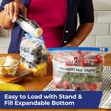Load image into Gallery viewer, Quintessential Quart Size Slider Freezer Bags - 35 Count for Ultimate Freshness