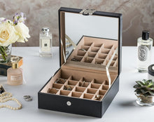 Load image into Gallery viewer, Modern 50-Compartment Jewelry Box with Mirror - Perfect for Earrings &amp; Rings