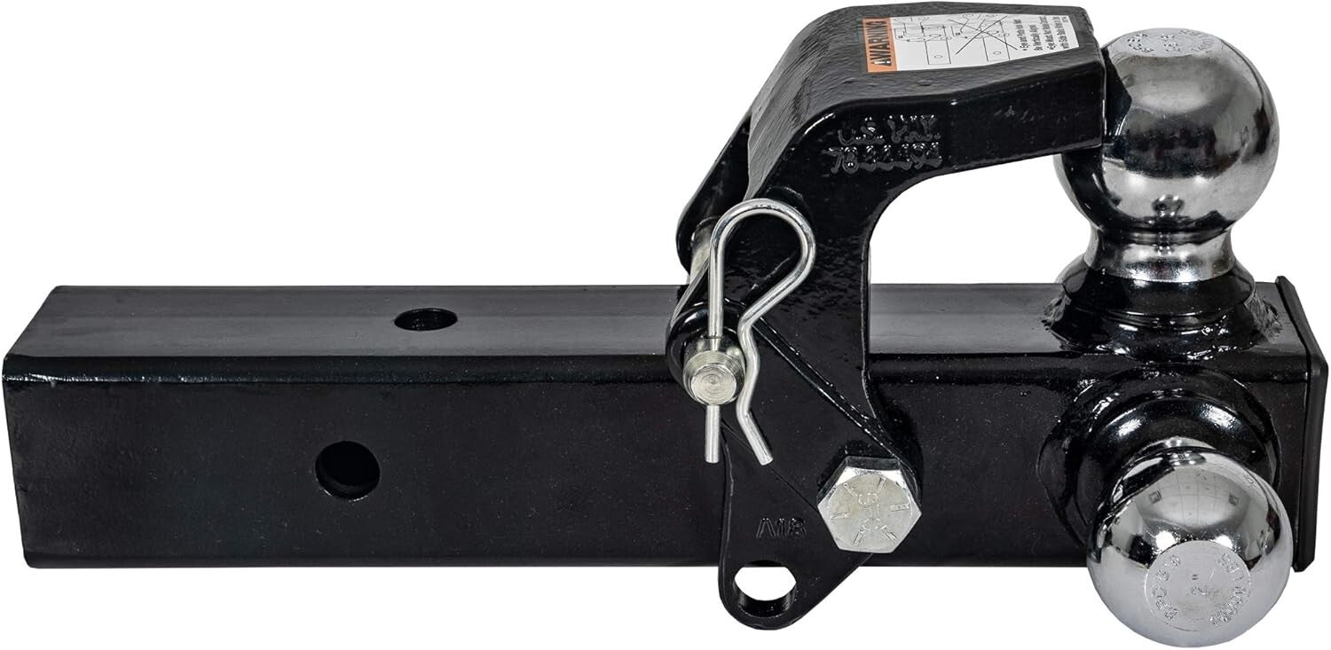 Chrome-Plated Tri-Ball Hitch for 2-1/2 Inch Receivers with Heavy-Duty Design