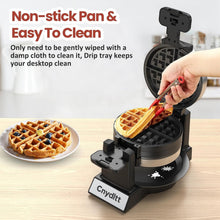 Load image into Gallery viewer, Compact 1400W Double Waffle Maker with Non-Stick Coating &amp; Cool Touch Handles