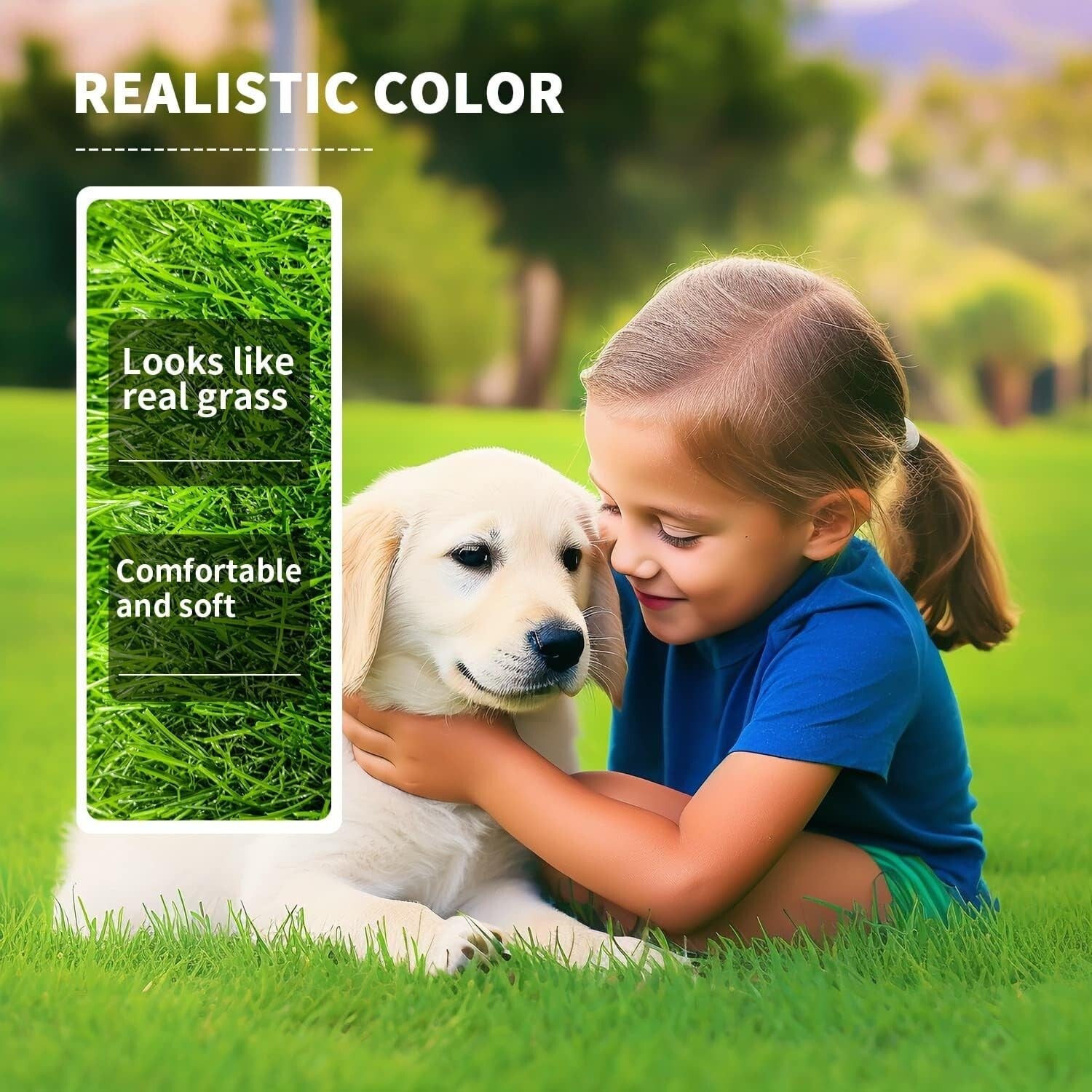 Durable 4x6 FT Artificial Grass for Lawn, Patio, Garden - Low Maintenance