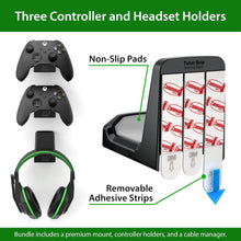 Load image into Gallery viewer, Secure Wall Mount for Xbox Series X with 3 Controller Holders &amp; Cable Manager