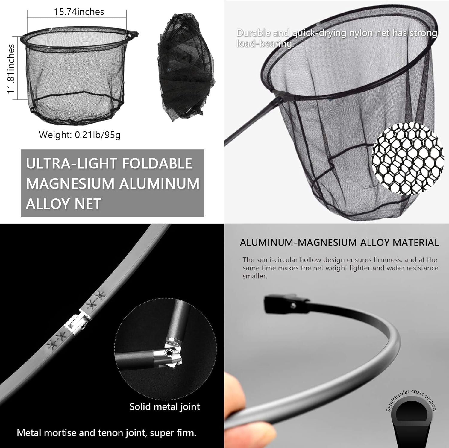 Premium Carbon Fiber Fishing Net with 20lb Capacity - Perfect for All Conditions