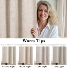 Load image into Gallery viewer, Natural Linen Blackout Drapes - Elegant Thermal Insulated Panels (Pack of 2)