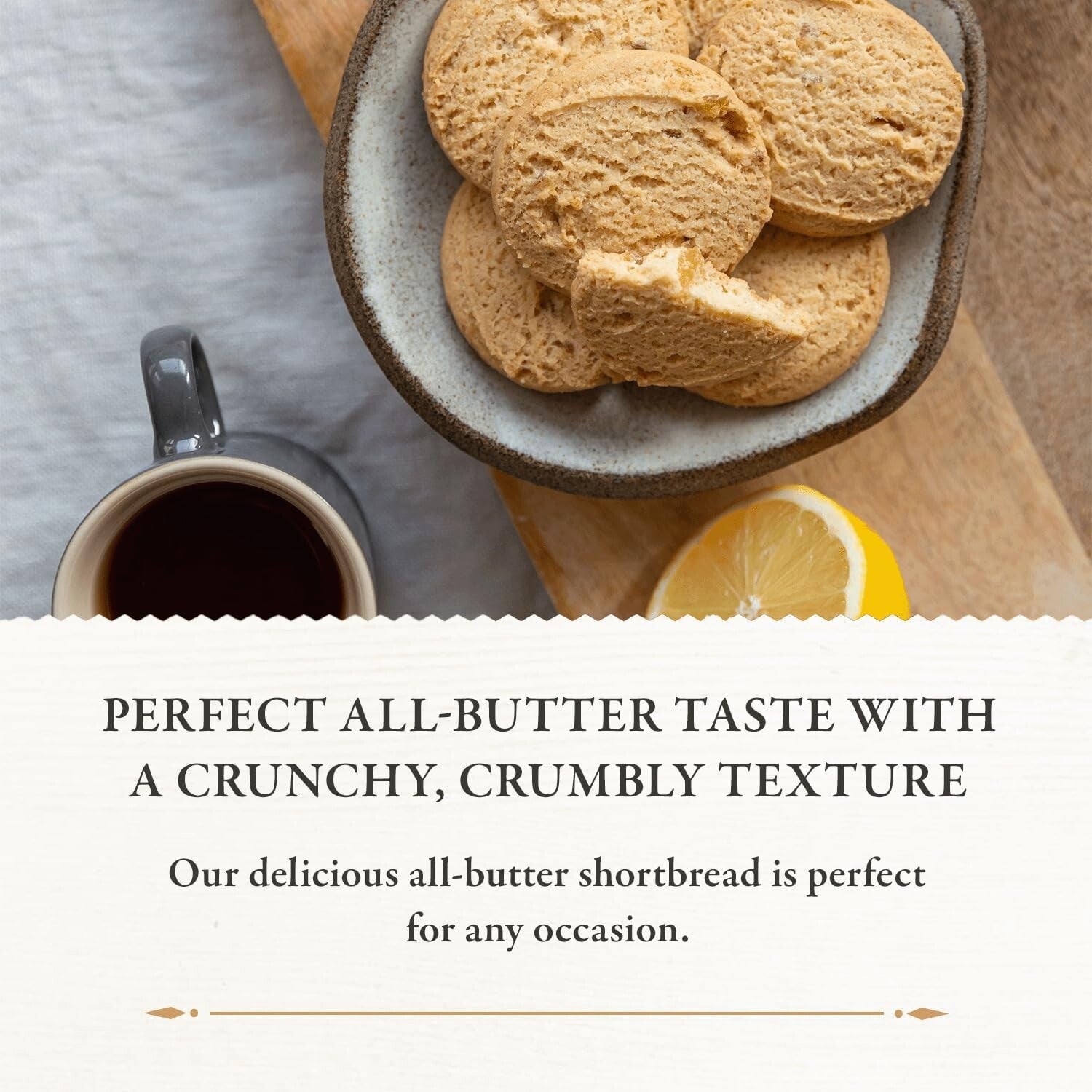 All-Butter Ginger & Lemon Shortbread Cookies, Gluten-Free & Vegetarian, 29.4 Oz