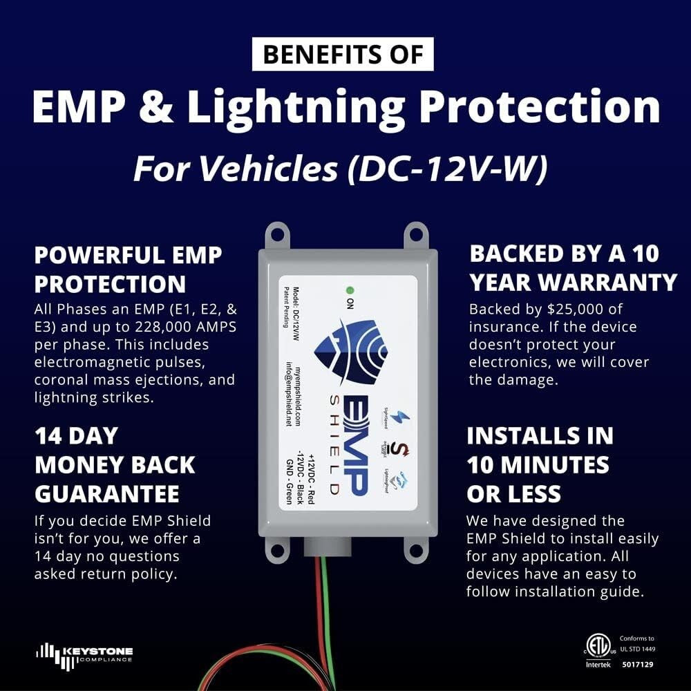 High-Performance 12V EMP Protection for Cars - Insurance Backed Lightning Safety