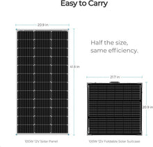 Load image into Gallery viewer, Waterproof 100W Solar Suitcase with 20A Controller - Ideal for Camping Trips