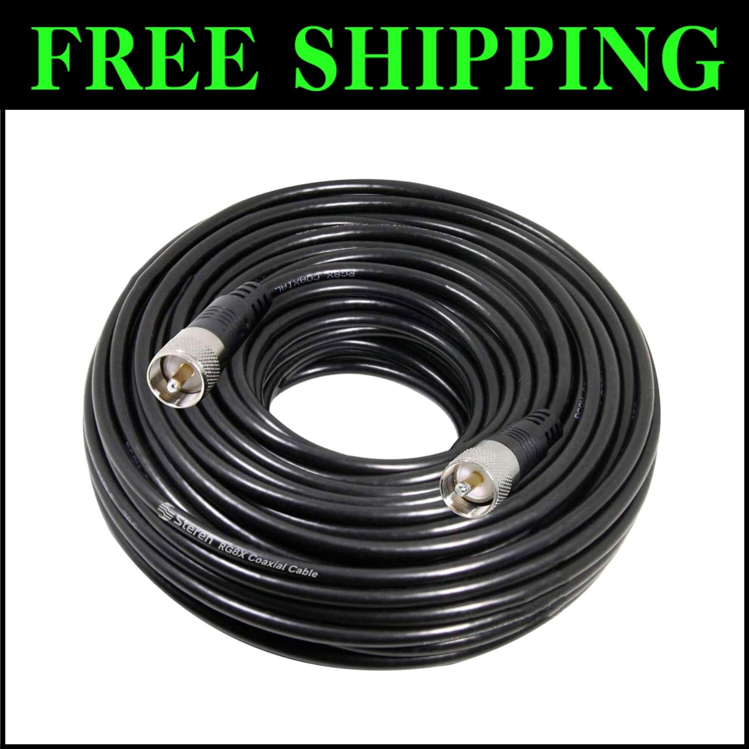 Durable 100 ft RG8X Coax Cable for Indoor/Outdoor Radio Installations