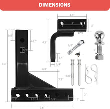 Load image into Gallery viewer, Adjustable Heavy Duty Trailer Hitch Ball Mount - 7500lbs Capacity, Fits 2-Inch
