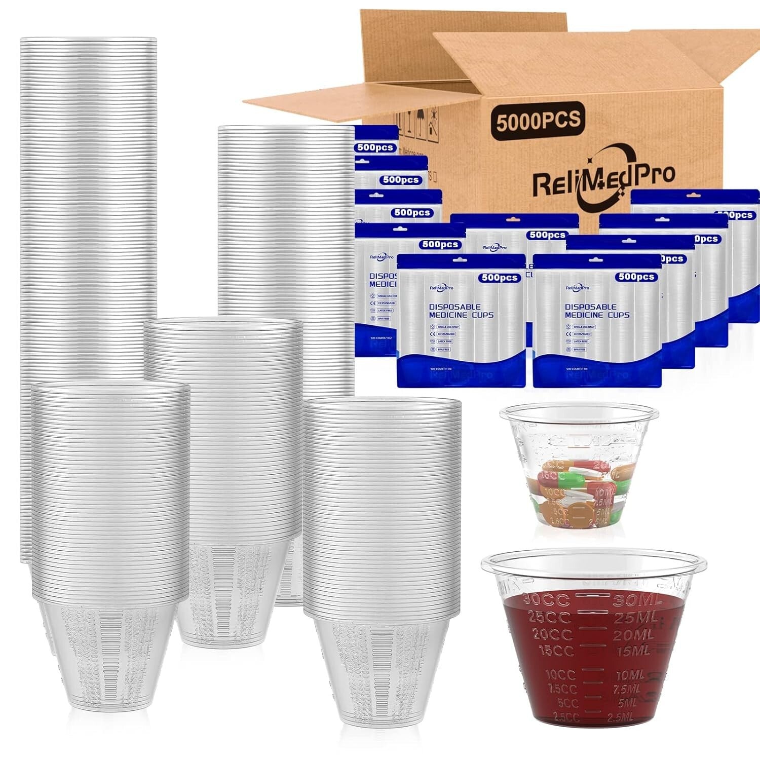 Multi-Purpose 30ml Disposable Medicine Cups - Bulk 5000 Pack for Crafts & Dosage