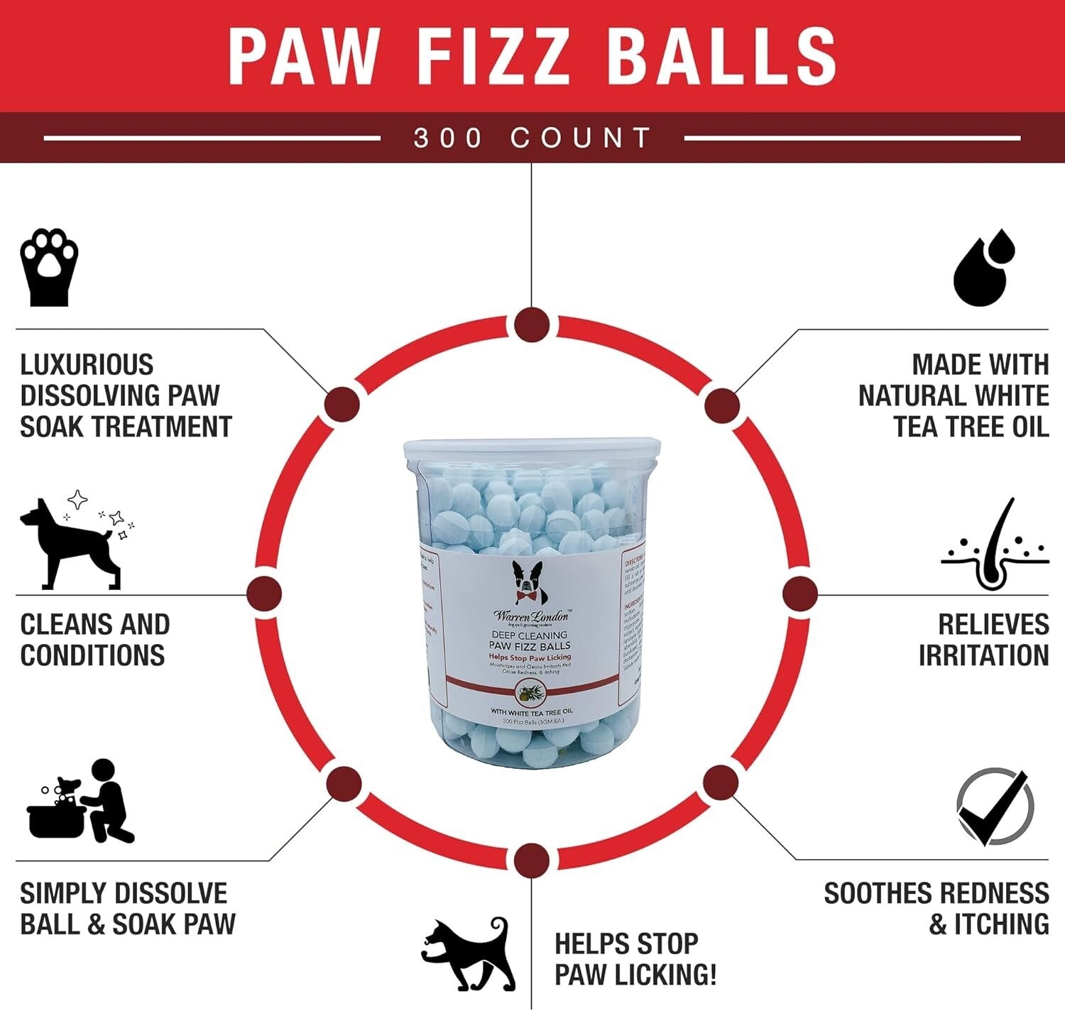 Natural Dog Paw Soak Balls - Eliminate Licking & Soothe Itchy Paws Effectively