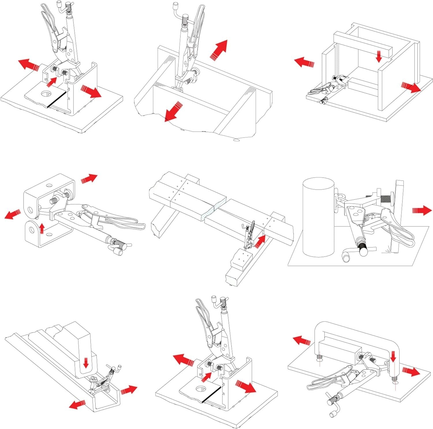 Versatile 10-Inch Reverse-Action Clamping Pliers with Adjustable Magnetic V-Pad