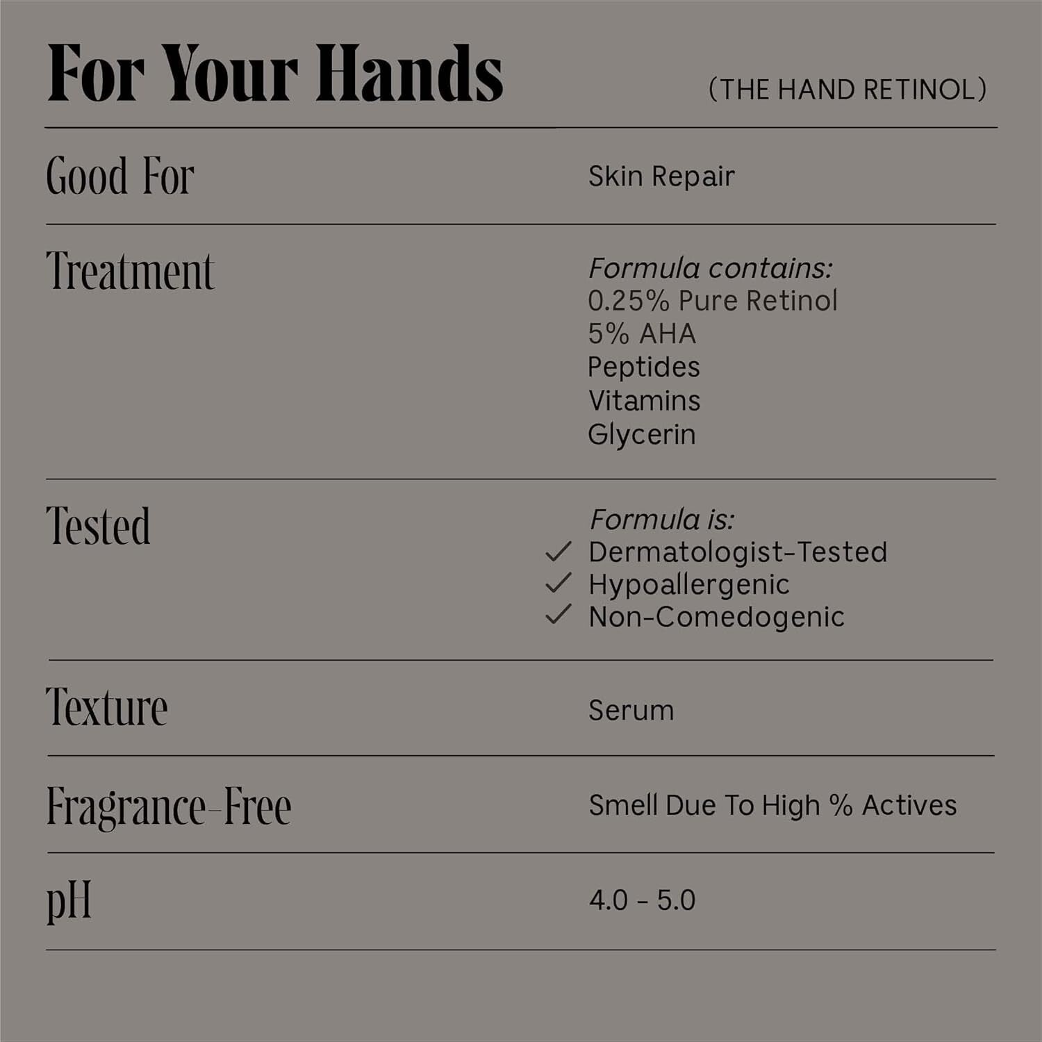 Dermatologist-Tested Hand Repair Serum with Pure Retinol & Nourishing Aloe Vera