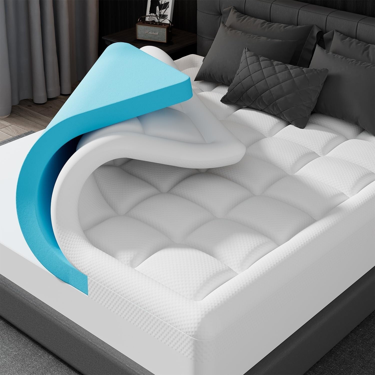 Enhanced Support Twin XL Mattress Topper with 3-Inch Cooling Memory Foam Layer