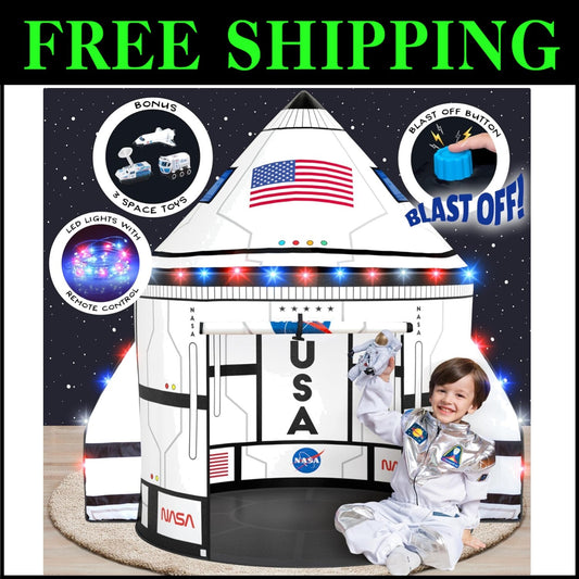 Deluxe Space Explorer Tent - LED Lights, Sounds & 3 Space Toys for Imagination