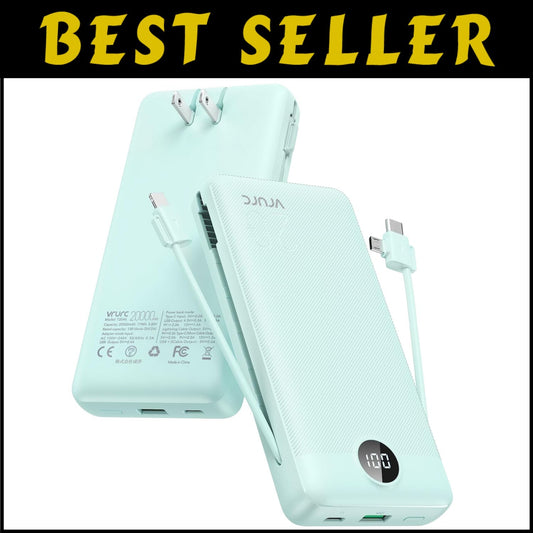 Green Travel Power Bank 20000mAh with Fast Charge & Smart Display for Devices