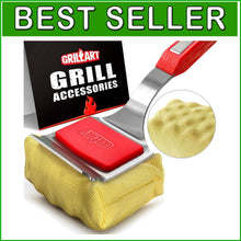 Load image into Gallery viewer, SteamWizards Bristle-Free BBQ Grill Brush &amp; Scraper: Safe Cleaning Tool Red