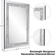 Load image into Gallery viewer, Elegant 28 x 20 Wall-Mounted Mirror - Crystal Bling for Any Decor Style