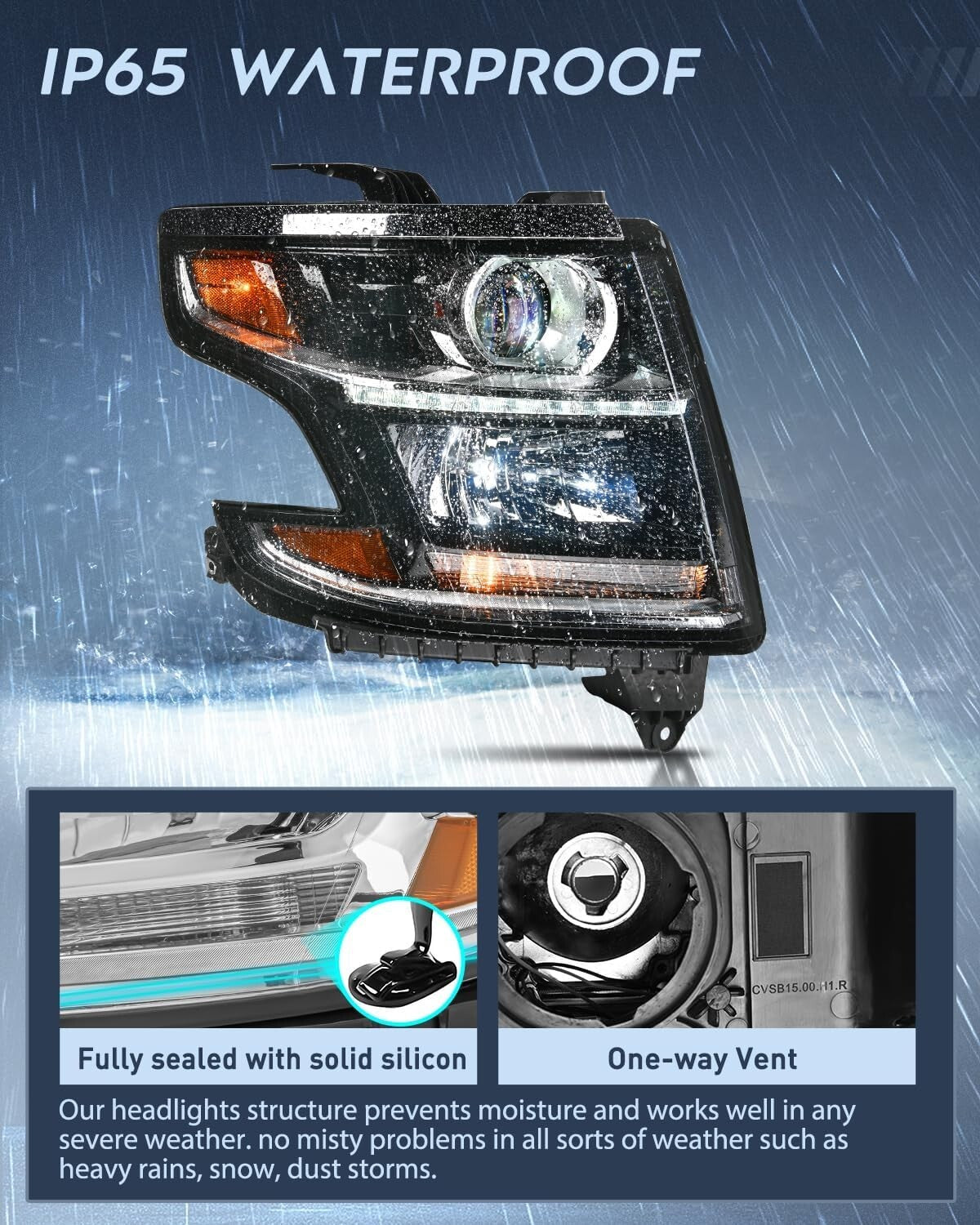 DOT Compliant Replacement Headlights for 2015-2020 Chevy Tahoe & Suburban Models