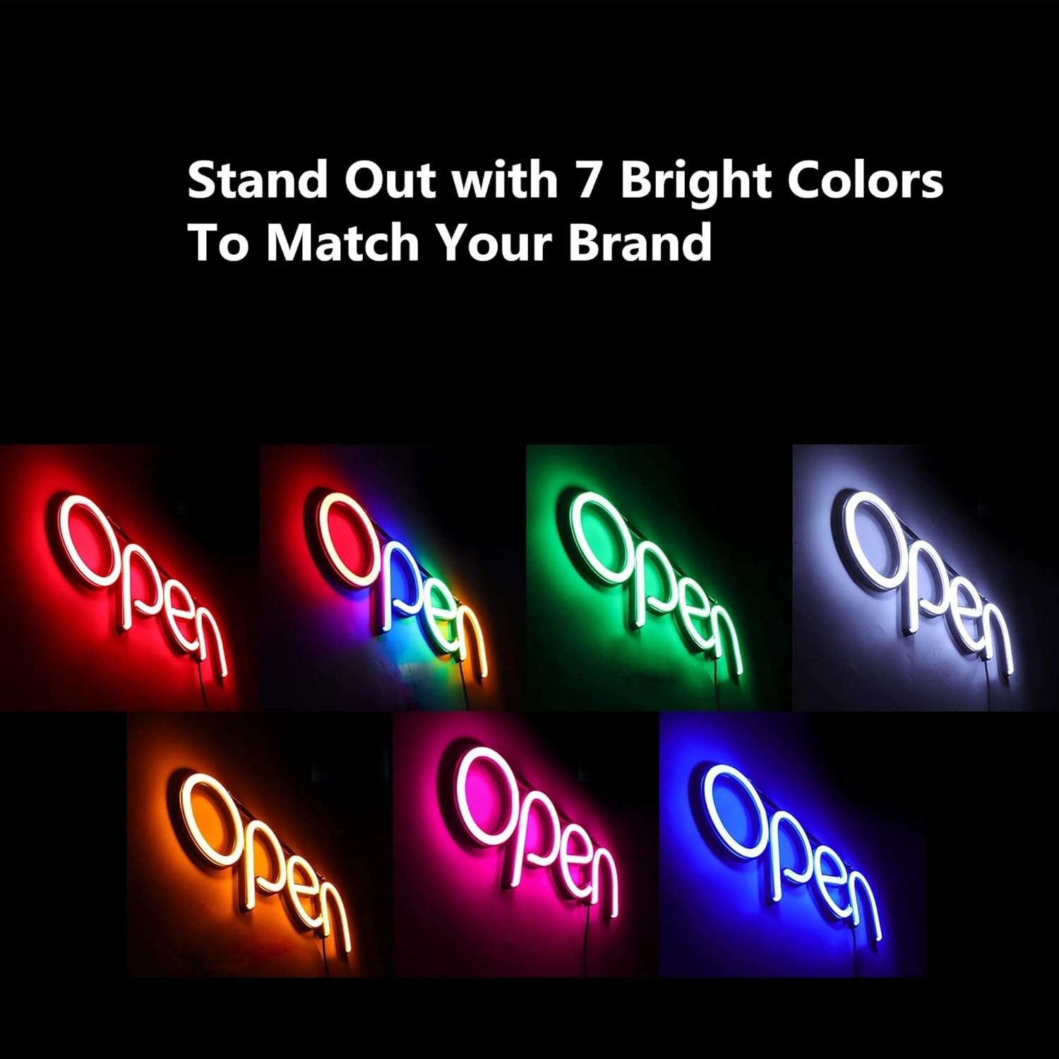 16x6 Energy-Saving LED Open Sign with Double-Sided Open/Closed Display