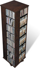 Load image into Gallery viewer, Espresso 4-Sided Revolving Media Storage Cabinet – Space-Saving Tower