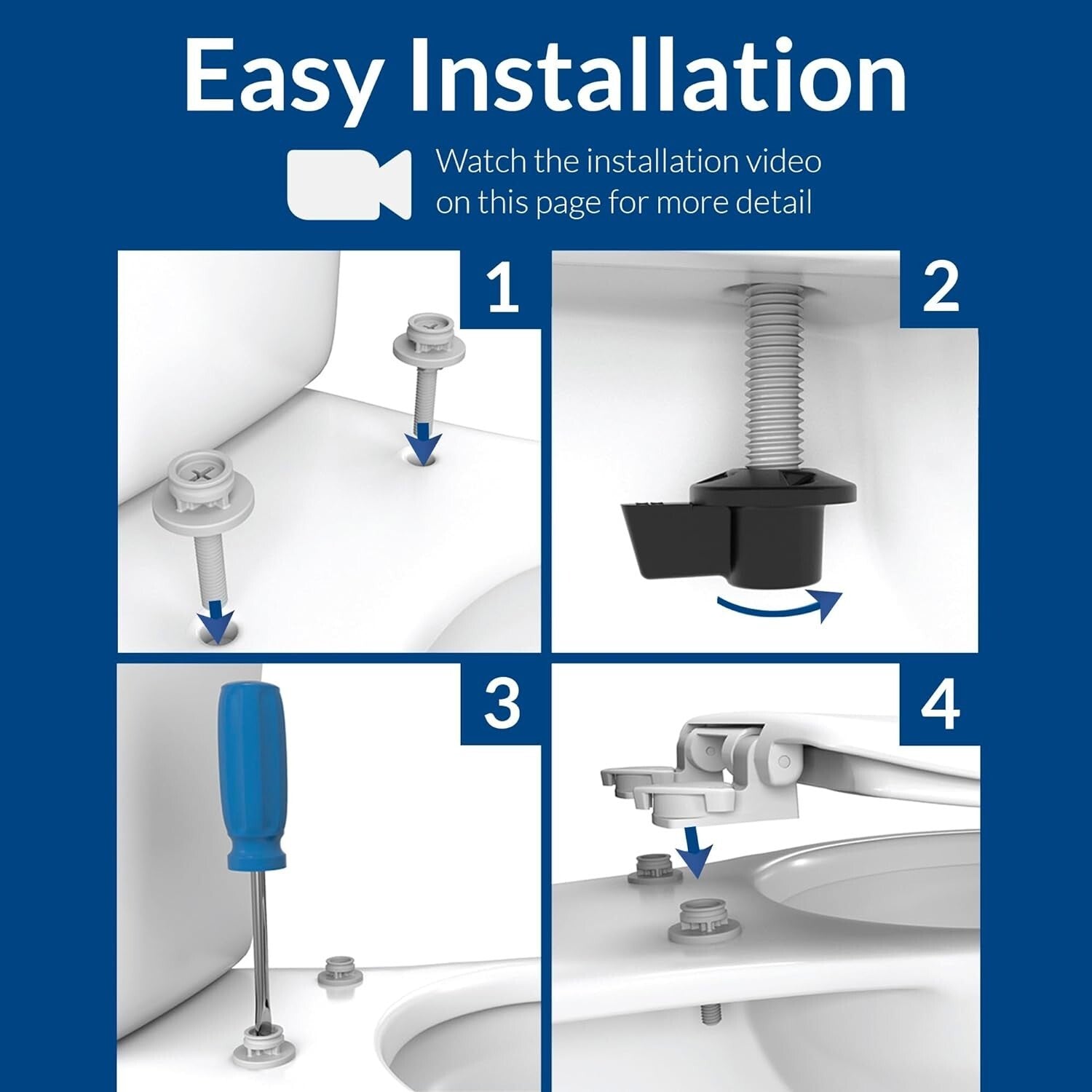 High-Gloss White Elongated Toilet Seats 2-Pack with Molded Wood for Durability