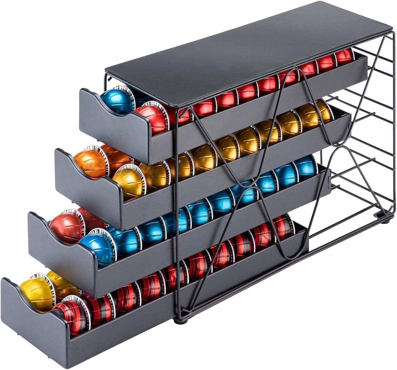 Elegant 4-Tier Nespresso Pod Holder - Organizes Up to 80 Vertuo Coffee Pods