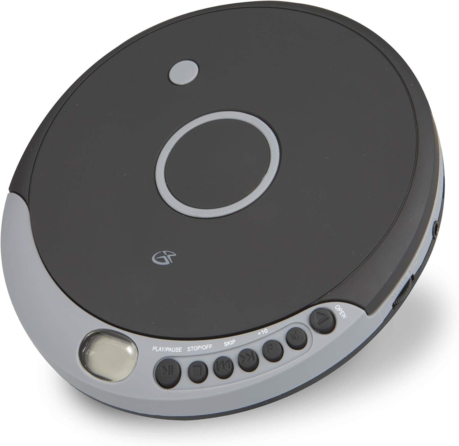 Black Gray Personal CD Player with LCD Display and Stereo Earbuds Included