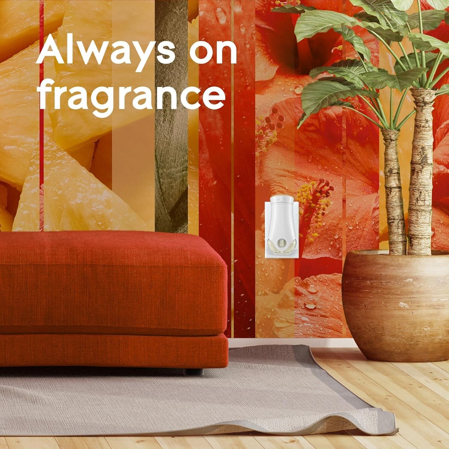 Adjustable Hawaiian Breeze PlugIns Air Freshener - 6 Refill Bottles, 50 Days