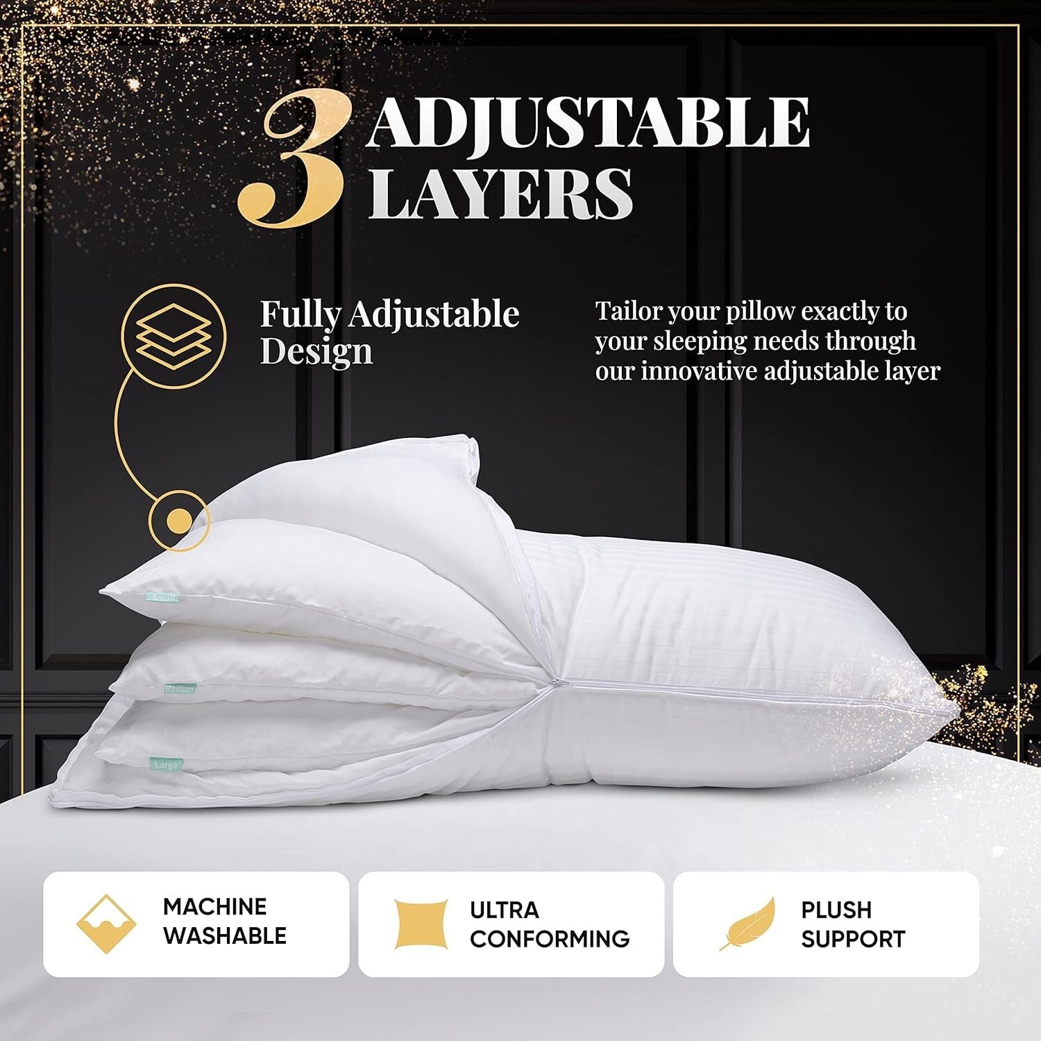 Breathable Luxury Down Alternative Pillows - Adjustable Set for Versatile Sleep