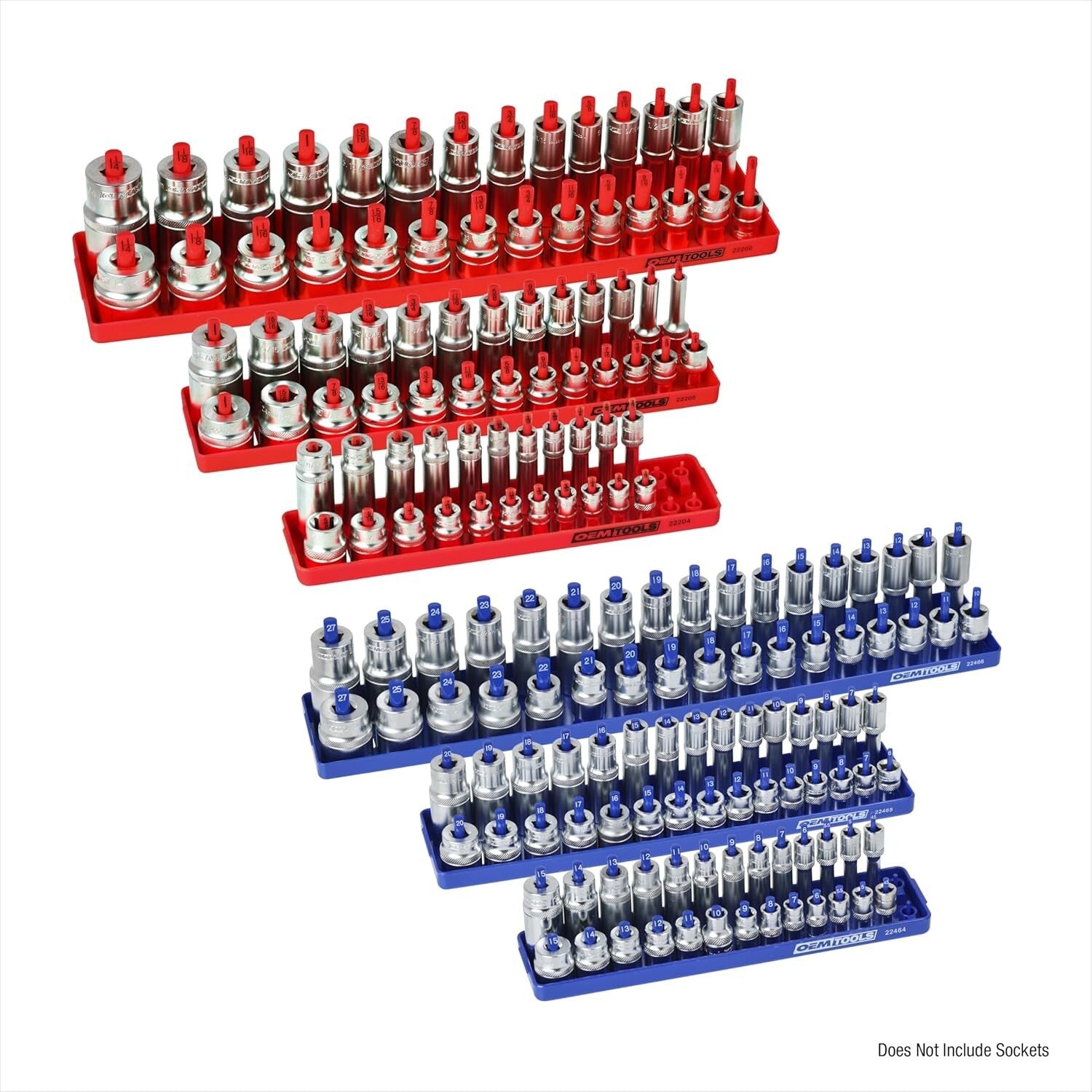 All-In-One 6 Piece Socket Tray Set - Keep Your SAE & Metric Sockets Tidy
