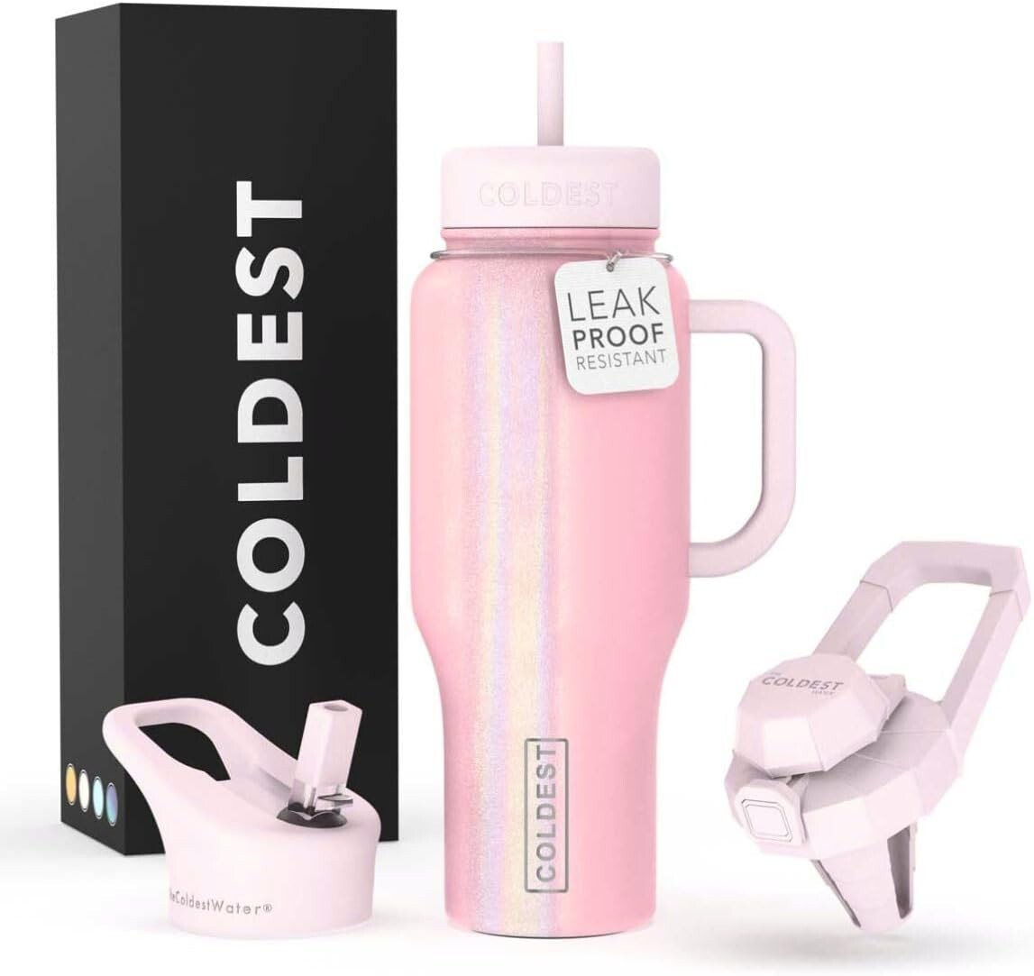 Insulated 36 Oz Tumbler – Keeps Drinks Cold for 36+ Hours, 3 Lids Included