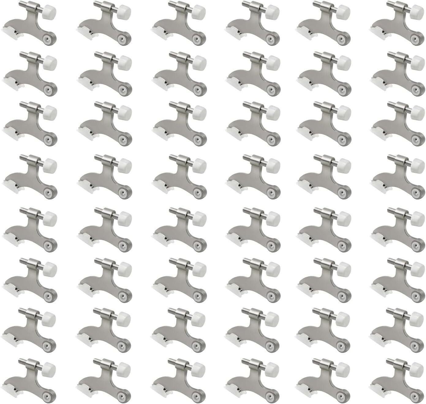 Elegant 48 Pack Adjustable Door Stops: Brushed Nickel for Durable Protection