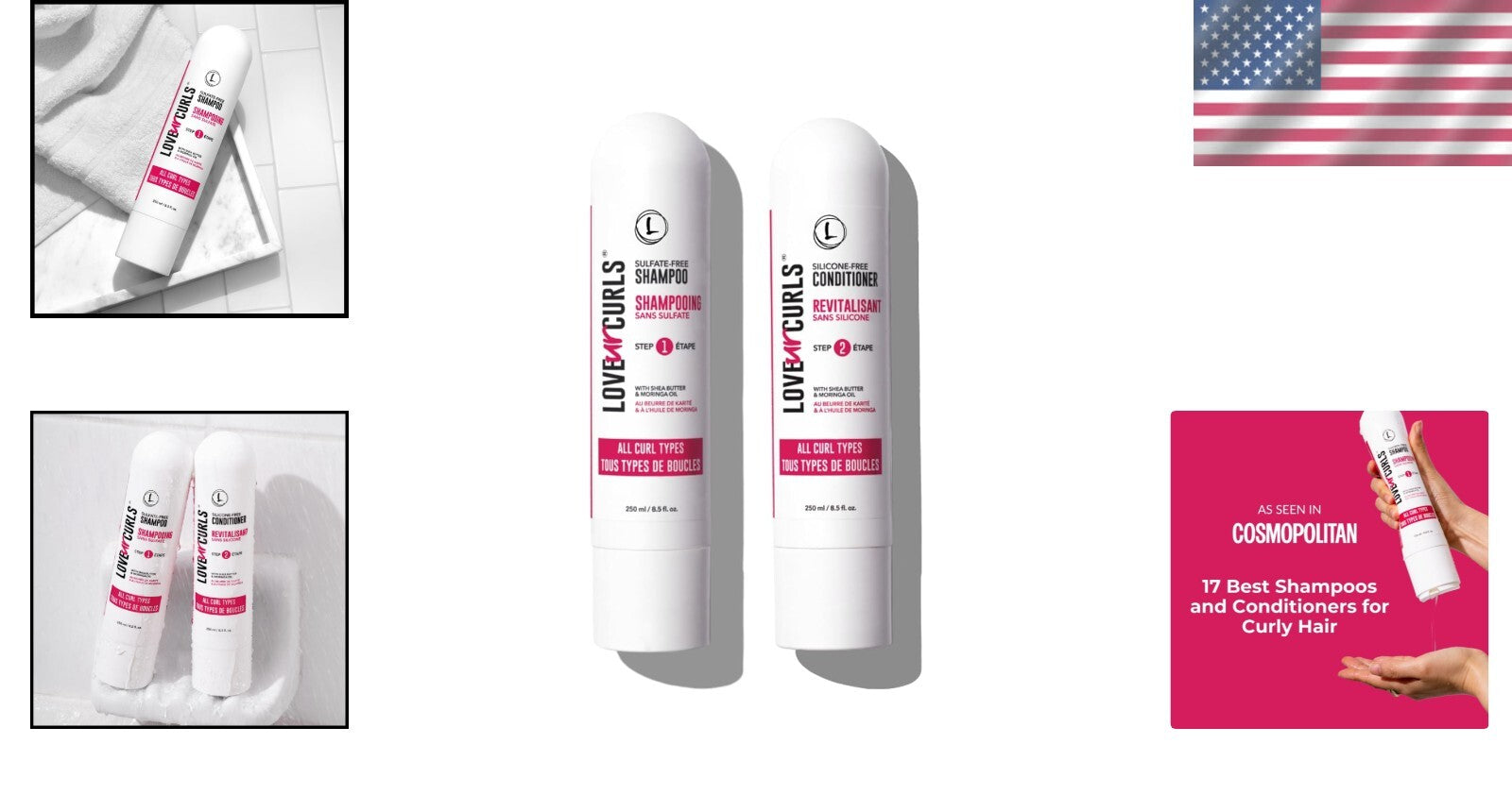 Sulfate-Free Curly Hair Shampoo & Conditioner with Shea Butter for Shine