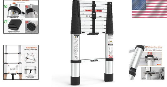 Portable Telescoping Ladder 12.5ft - Lightweight Design for Outdoor and Home Use