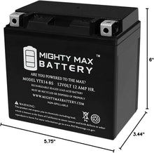Load image into Gallery viewer, Universal Fit 12 Volt 12AH Motorcycle Battery with 200 CCA - Ready to Install
