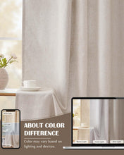 Load image into Gallery viewer, Chic 100x84 Linen Blackout Curtains with Gray Light-Blocking, Easy Hang Design