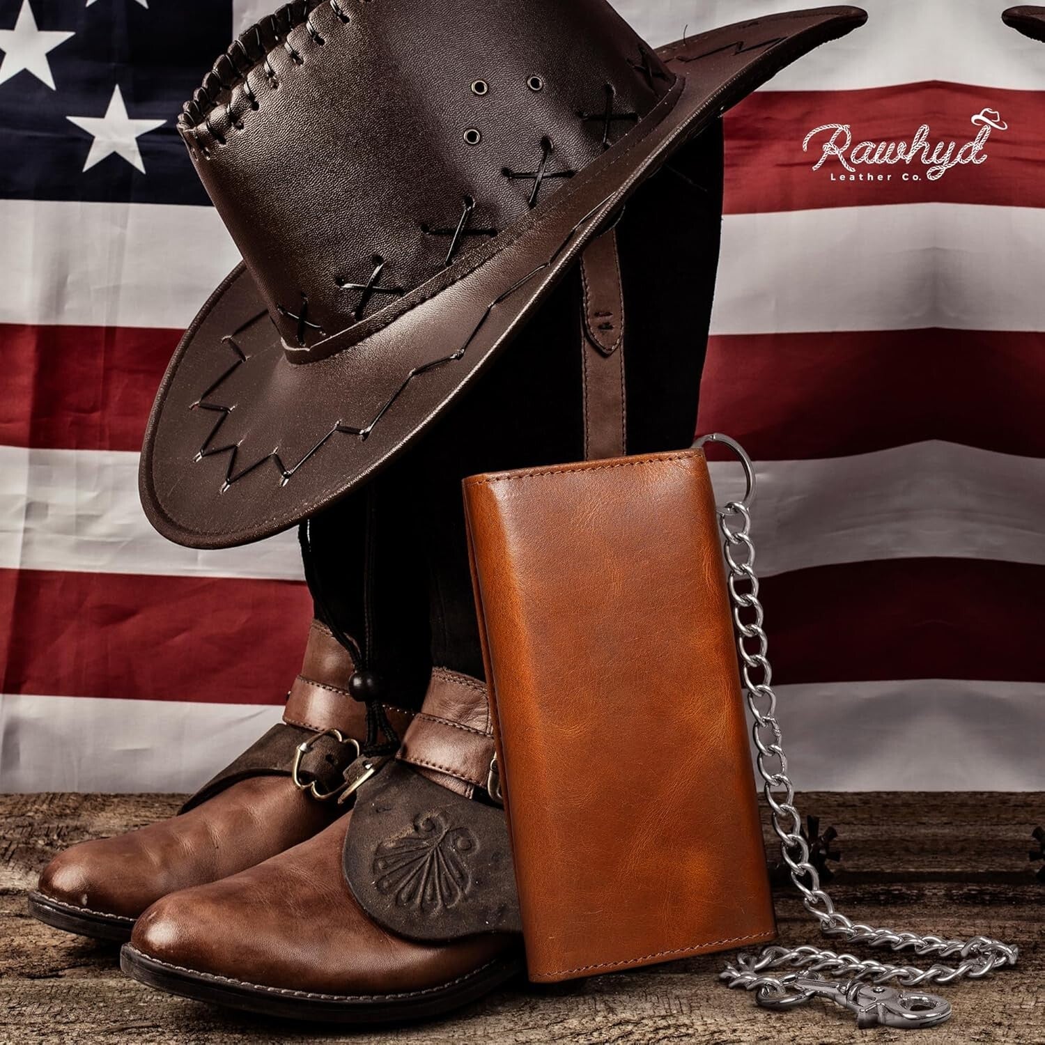 Classic Men's Biker Wallet with RFID Blocking & Chain - Timeless Craftsmanship