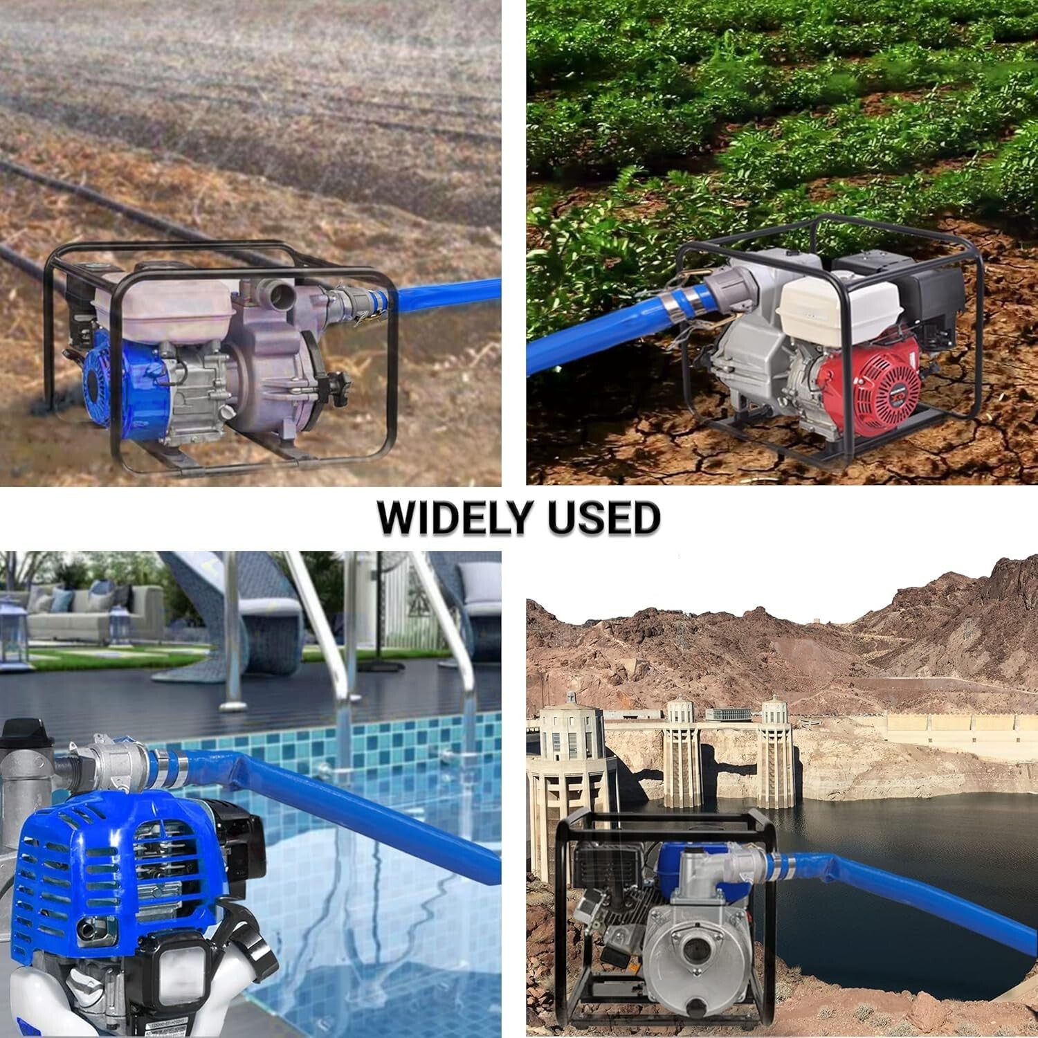 Versatile 100ft 2-Inch PVC Discharge Hose with Cam Lock & Leak-Free Performance