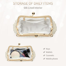 Load image into Gallery viewer, Handcrafted Vintage Pearl Evening Bag with Detachable Chain - Perfect for Brides
