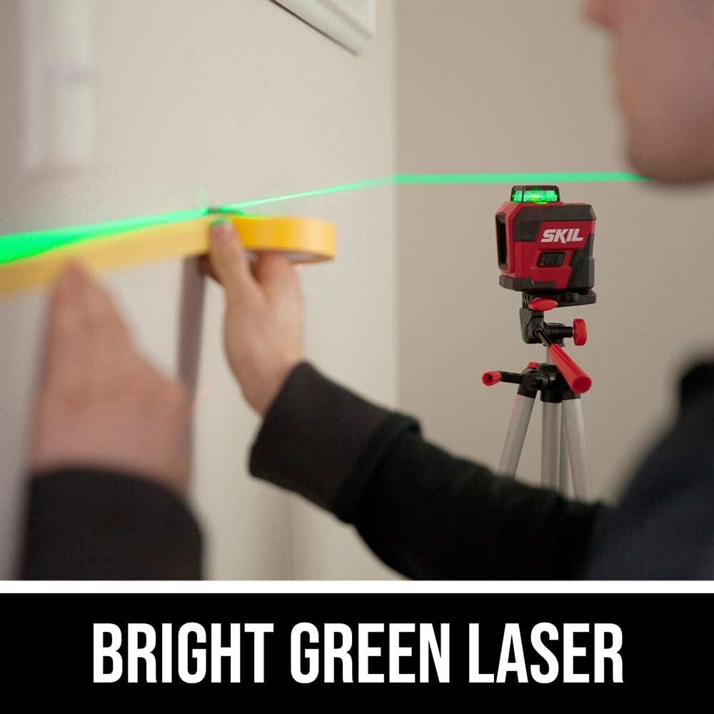 Self-Leveling Green 360° Laser Level w/Tripod - For Easy Alignment & Precision