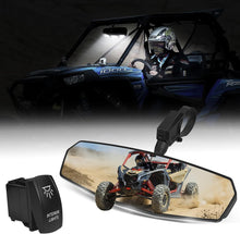 Load image into Gallery viewer, Wide-Angle UTV Rearview Mirror with Bright LED Light and 360° Adjustment