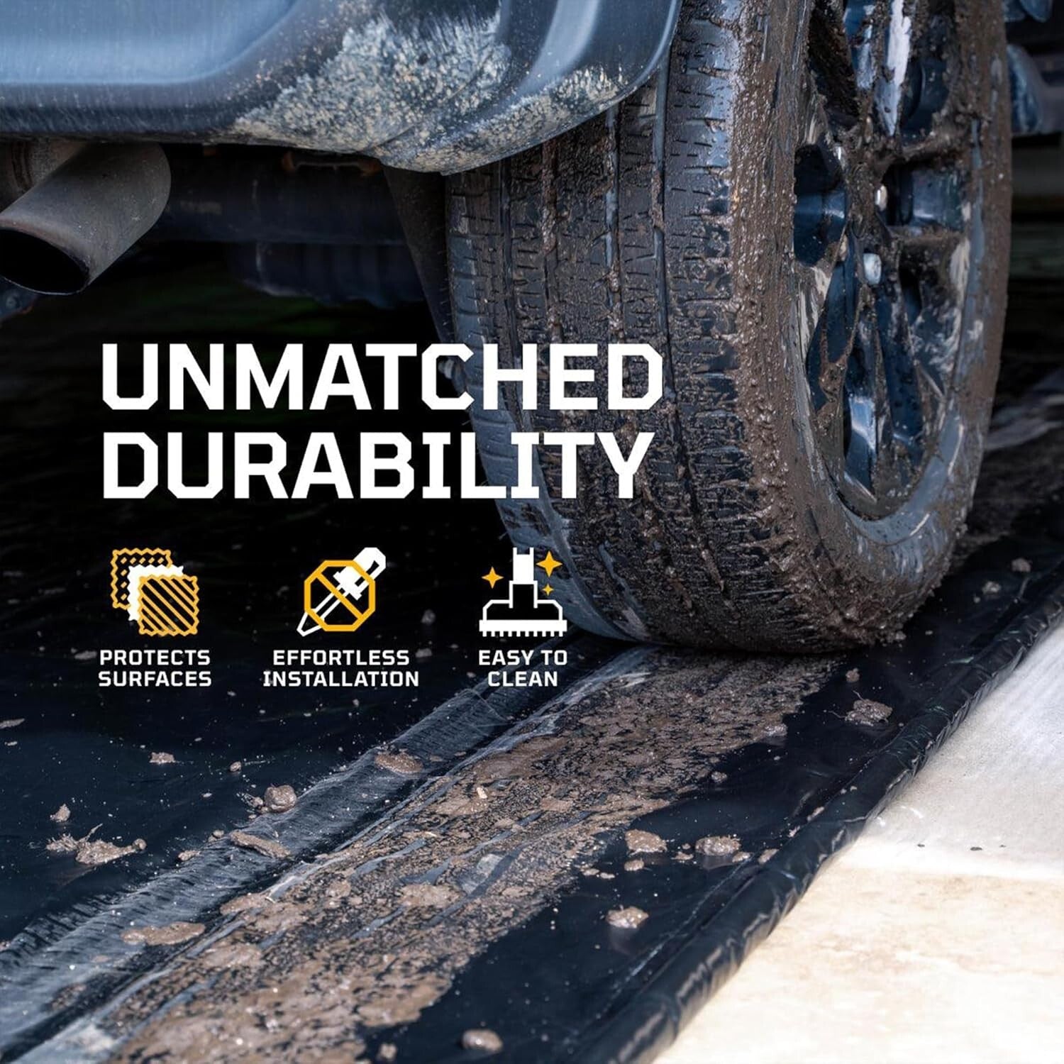 Durable Garage Containment Mat for SUVs & Trucks - 8'6" x 20" Easy to Clean