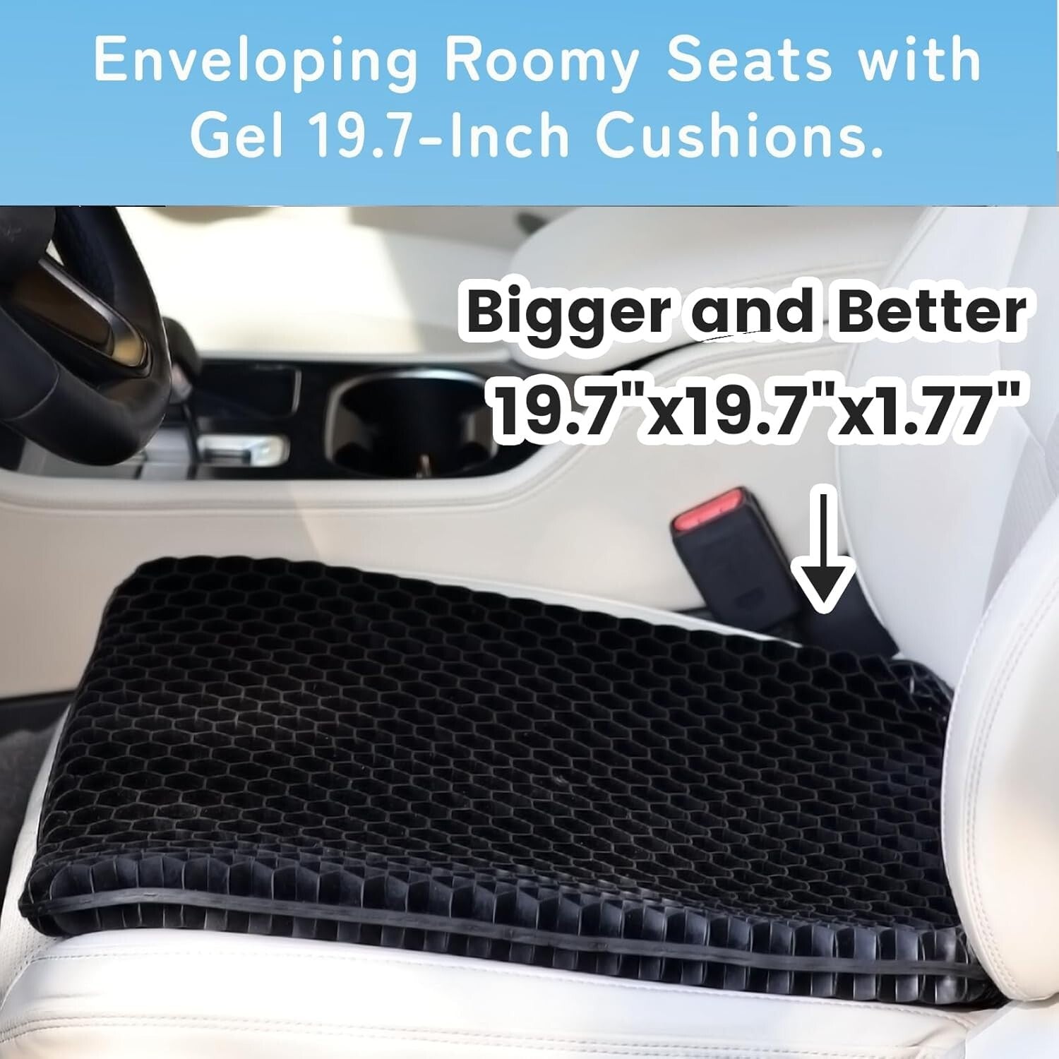 Pain-Relief Gel Seat Cushion with Non-Slip Bottom - Perfect for All Chairs