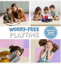 Load image into Gallery viewer, Soft &amp; Easy-Clean Kids Play Mat - 12x12 Interlocking Foam Tiles in Bright Colors