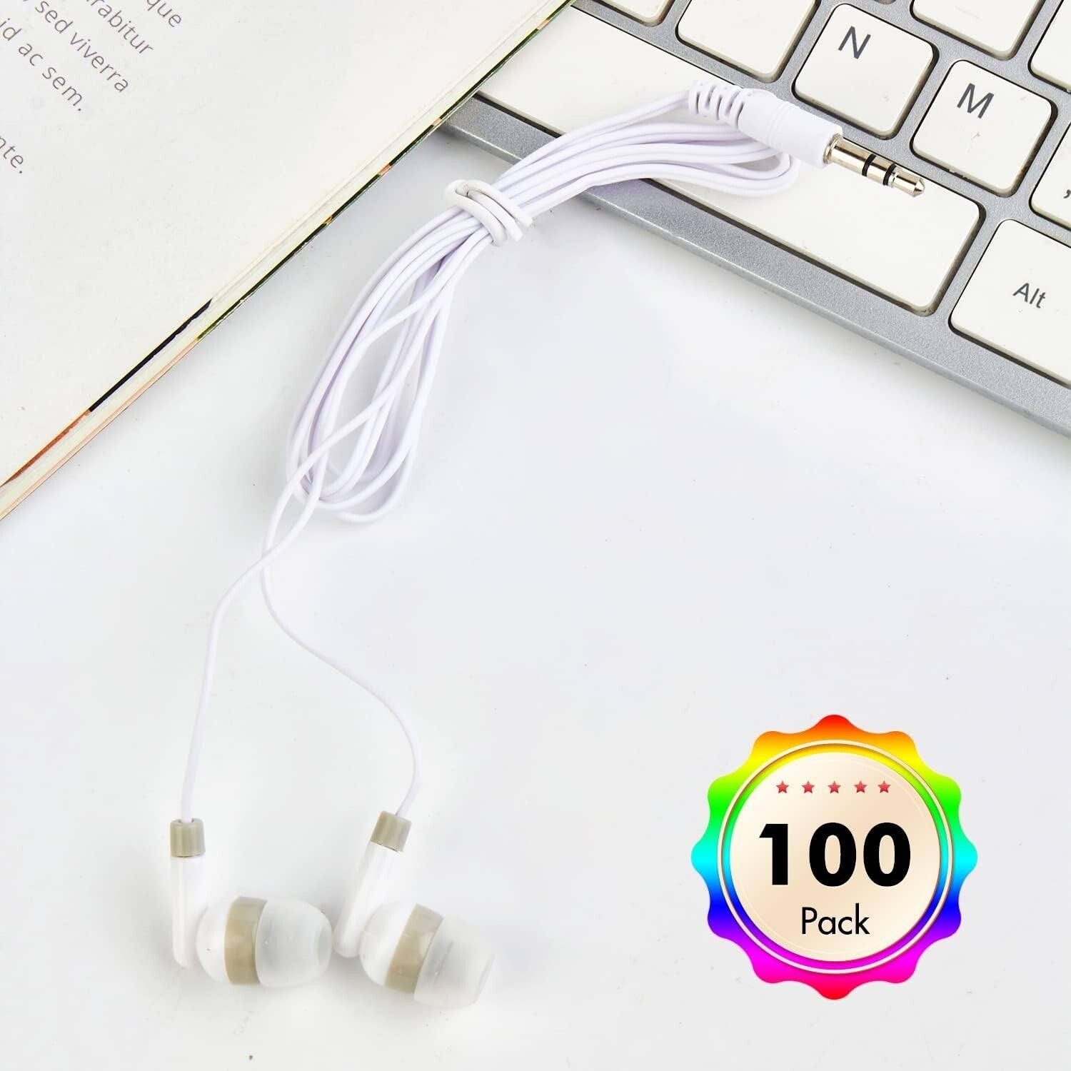 Affordable 100 Pack Earbuds with Rounded Tips - Perfect for Promotions & Gifting