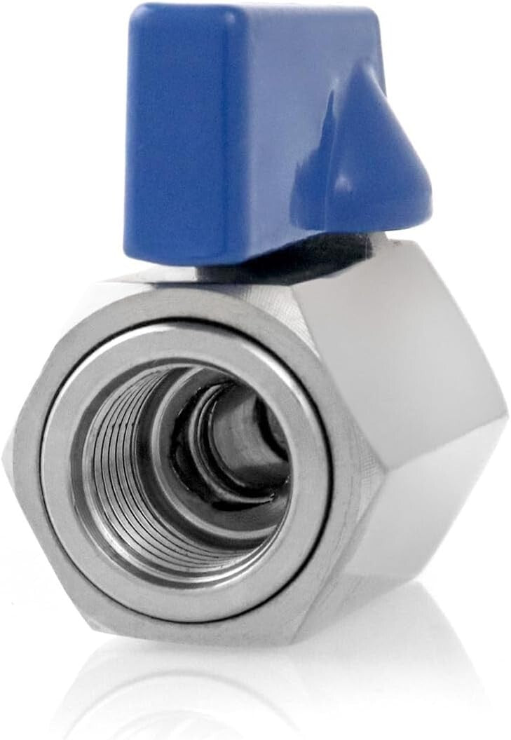 Durable 1/4" NPT Mini Ball Valve Pack - 10 Stainless Steel Shut-Off Valves