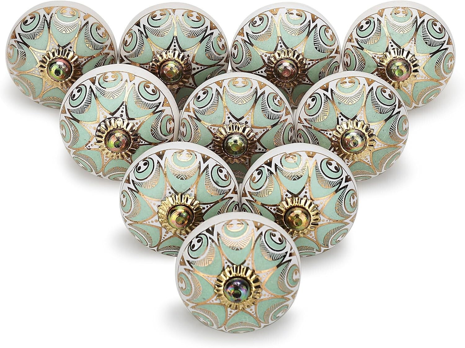 Charming Floral Knobs for Cabinet & Drawer - 30 Pack of Ceramic Handles